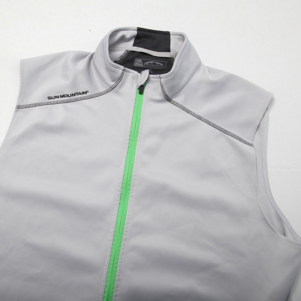 Sun Mountain Men's XL Gray Full Zip Thermal Golf Vest Sleeveless Jacket